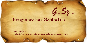 Gregorovics Szabolcs névjegykártya
